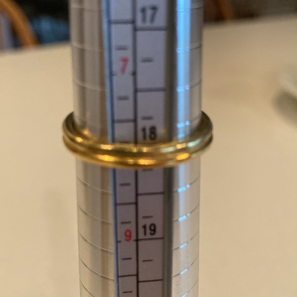 Sterling ring with gold overlay and blue stone - Picture 10 of 12